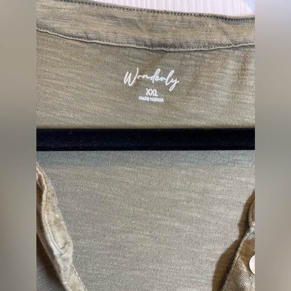 Wonderly Women’s Green Button Down Short Sleeve Pelum Top Size XXL - Picture 4 of 9